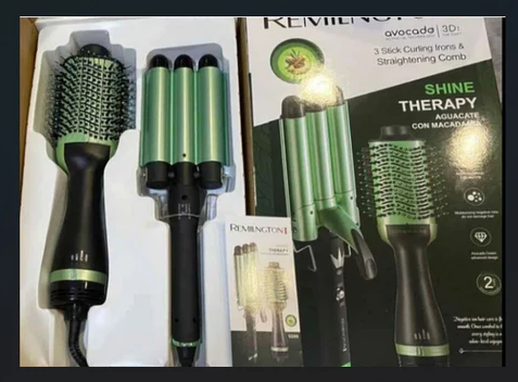 Plancha ondas Sirena y Cepillo Secador R